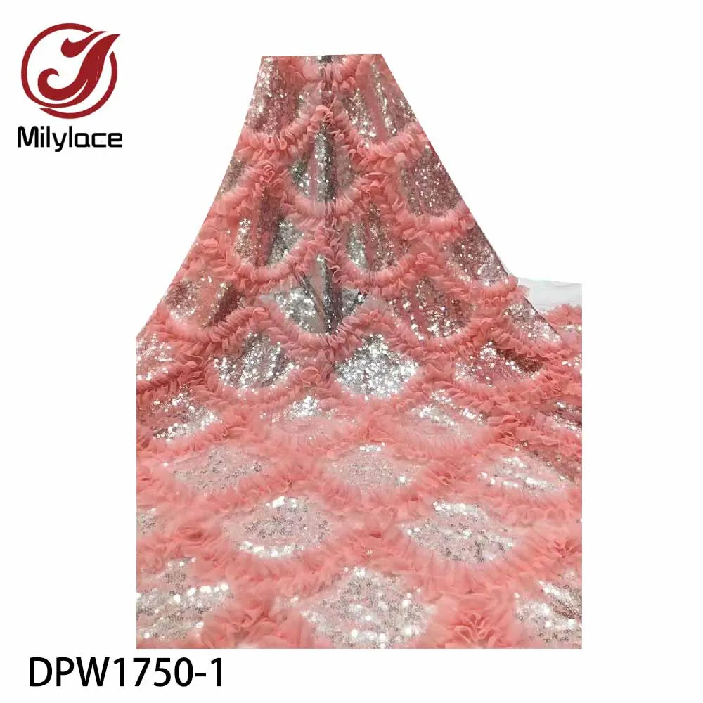 

2020 Высококачественная африканская кружевная ткань, 3D Кружевная аппликация со стандартной нигерийской кружевной тканью для вечерние DPW1750