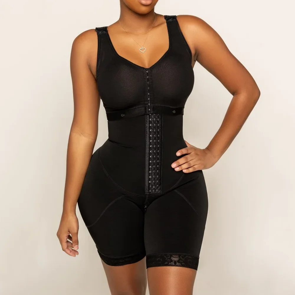 2020 Vrouwen Postoperatieve Shapewear Effen Kleur Nieuwe Breasted Een Stuk Hoge Compressie Faja Beha Taille Trainer Afslanken