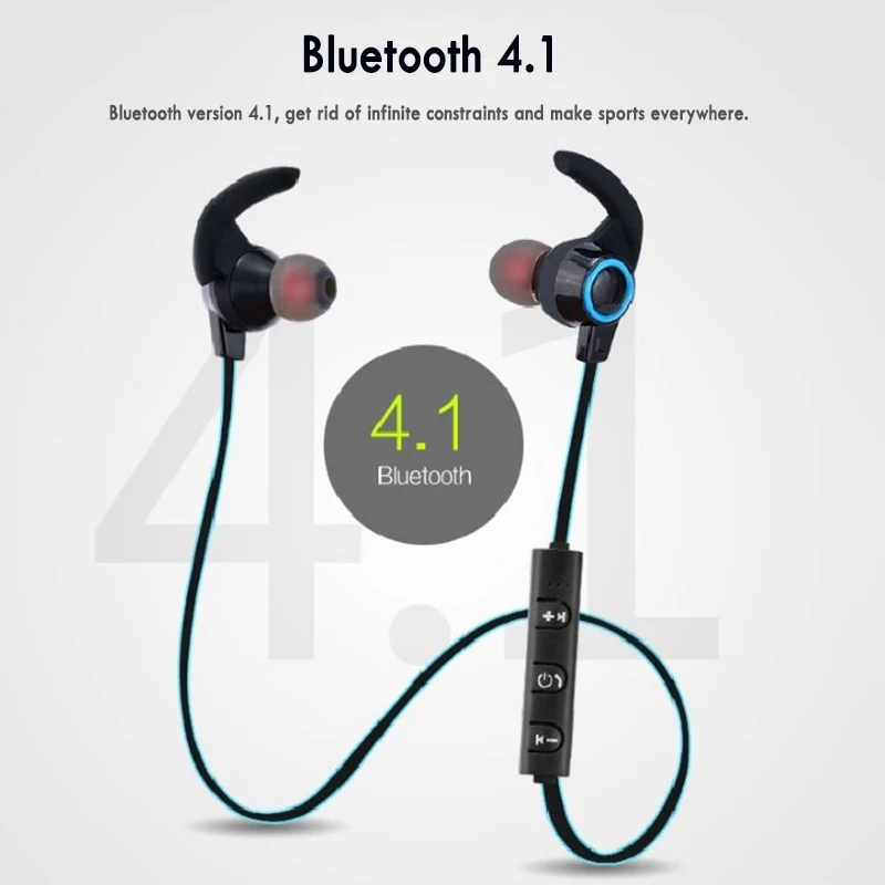 Новинка Спортивная bluetooth гарнитура с рожком две стереонаушники 4 1 беспроводные