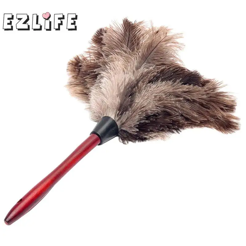 Антистатическая щетка для очистки мебели из страуса и натурального дерева