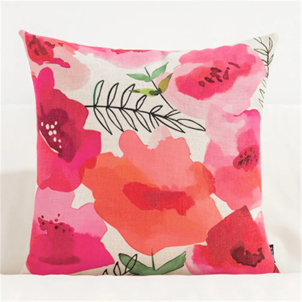 Декоративный декоративный чехол для диванной подушки квадратный с красными