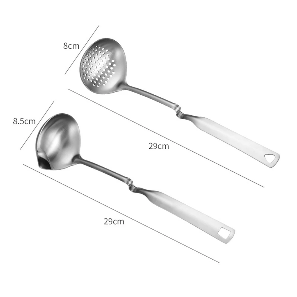 

304 Stainless Steel Filter Spoon Soup Scoop Hanging Hole Design Durable Ladles For Home Restaurant Kitchen Cooking