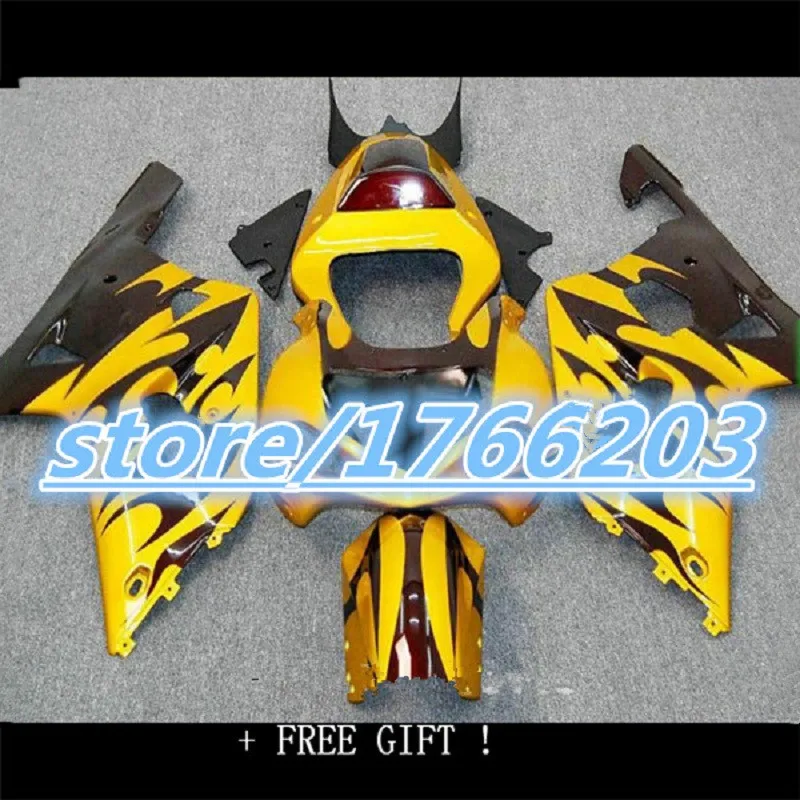 

Обтекатели для SUZUKI K1 K2 GSXR600 GSXR750 2001-2003 комплект обтекателей для мотоциклов GSXR 600 750 01 02 03 обтекатель с желтым коричневым пламенем