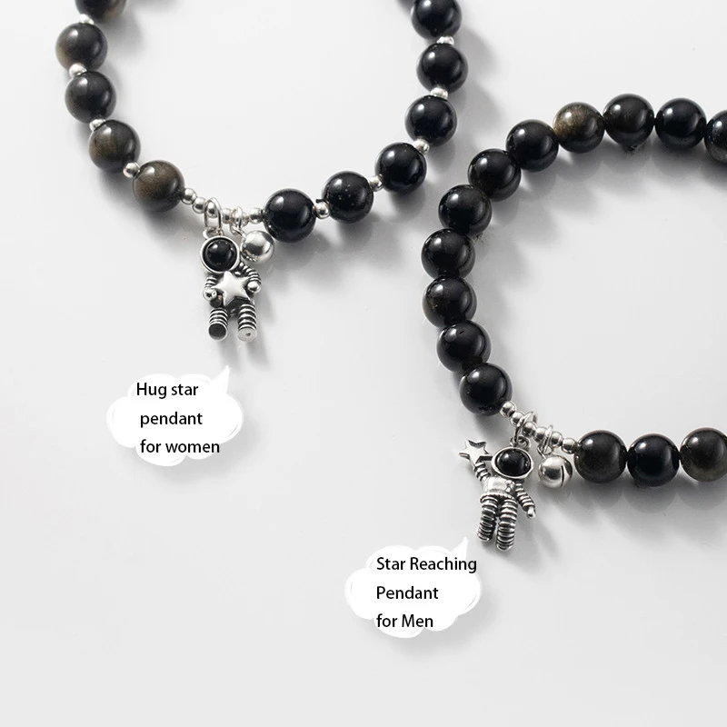 MEETSOFT милые браслеты для мужчин и женщин из серебра 925 пробы 8 мм золотистые