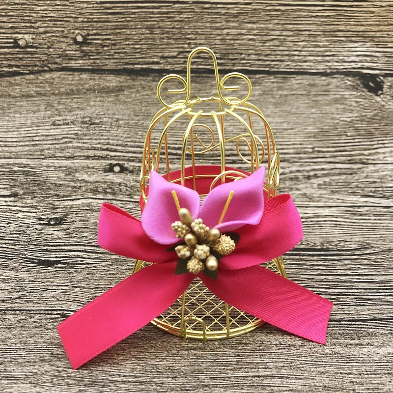 

10Pcs Mini Metal Gold Bird Cage Candy Boxes Baby Shower Favor Gift Box for Wedding Giveaways Party Birthday gift