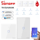 SONOFF T0 ЕСВеликобританияСША 123 TX настенный светильник ель света Smart Wifi панель беспроводной дистанционный сенсорныйEwelinkГолосовое управление Google Home