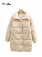 wixra womens jacket trendy bread parka overcoat solid warm outerwear autumn korea style streetwear casual tops