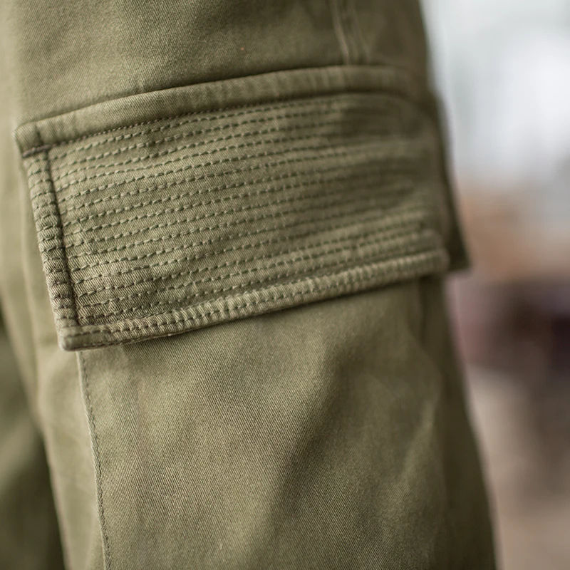 Мужские брюки джоггеры из Твила зауженные с несколькими карманами синего хаки