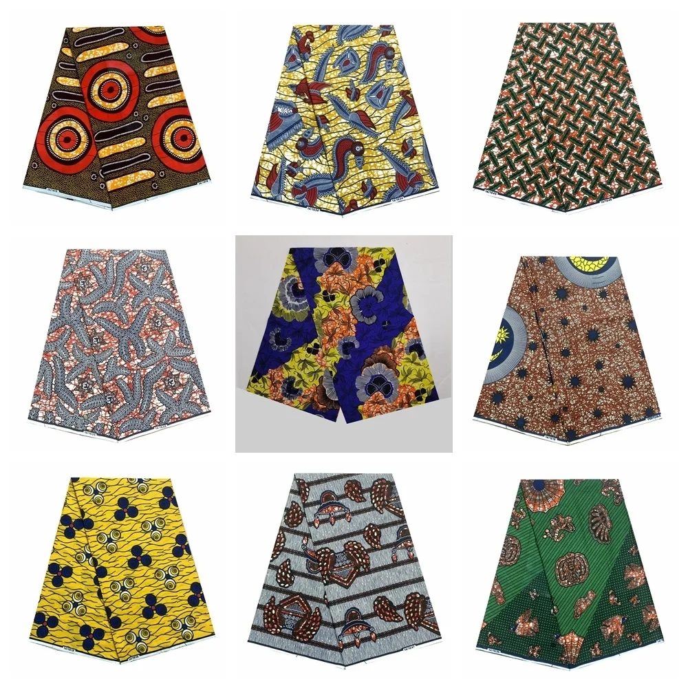 

2022 High Quality Soft Ankara Fabric Smooth African Real Wax Print Cotton 100% Tissus Wax Africain For Sewing Material 6yard