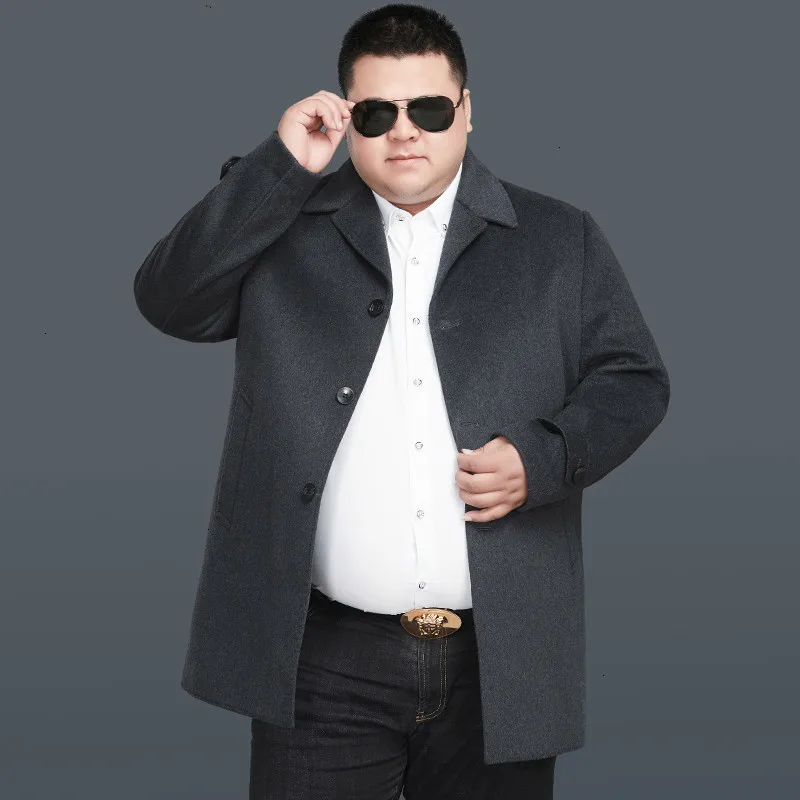 Двухстороннее шерстяное пальто размера плюс 8XL 6XL Мужская Утепленная ветровка
