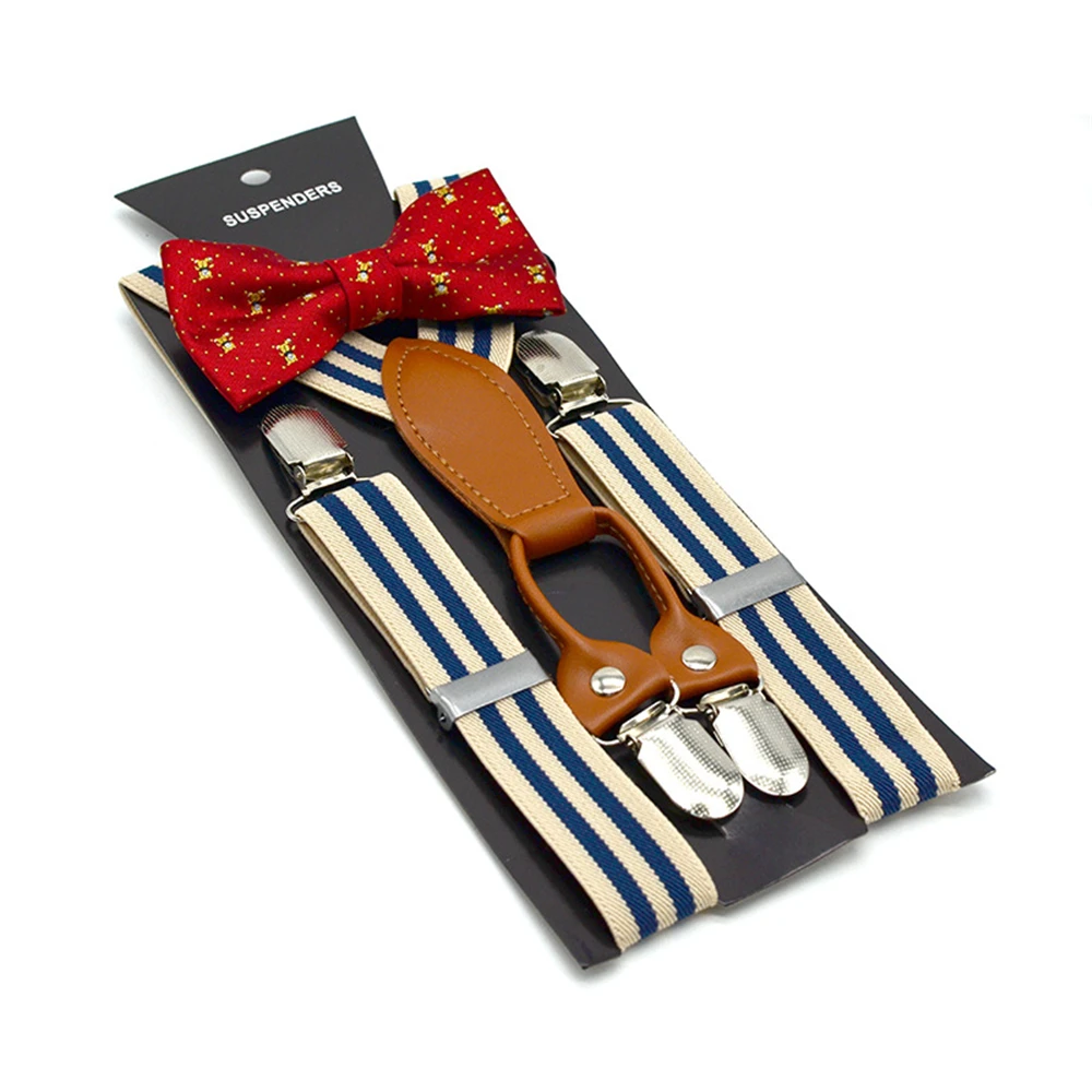 Детские подтяжки с галстуком бабочкой для мальчиков и девочек на свадьбу