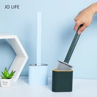 jo life long handle toilet cleaning brush seamless tpr material flat head toilet brush bathroom cleaning tool