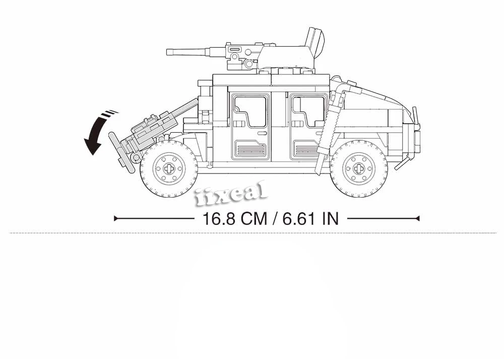 Военная Униформа HUMVEEed транспортный автомобиль строительный блок город Cargoed
