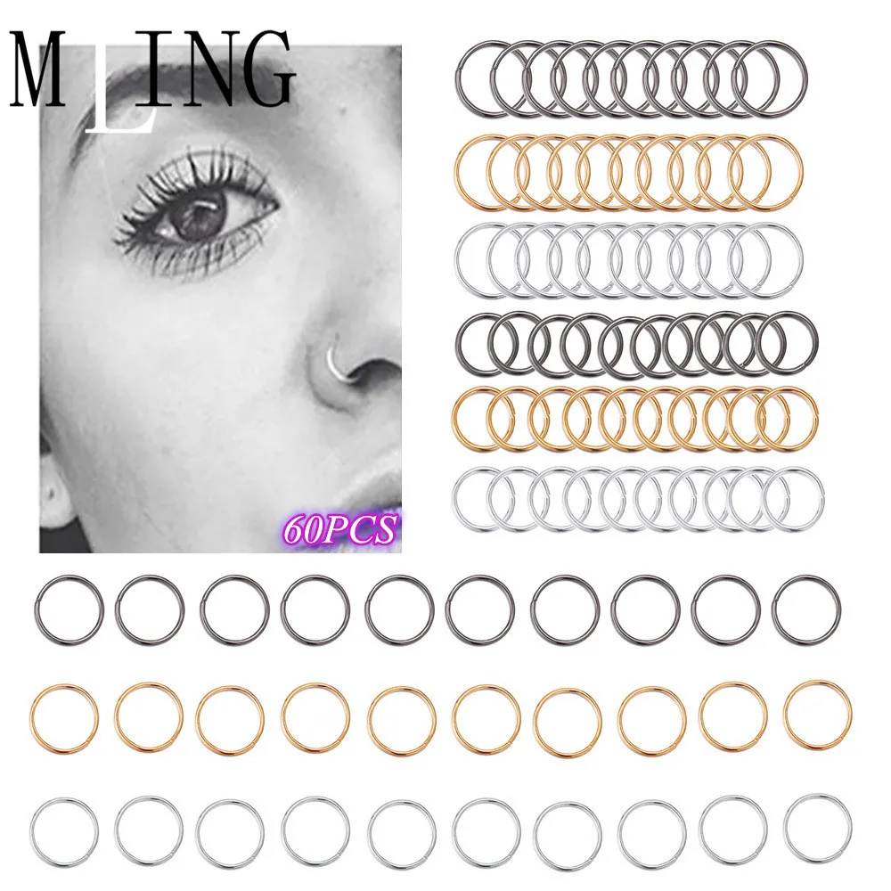 MLING 60 шт./компл. винтажные разноцветные кольца для носа пикантные Украшения тела |