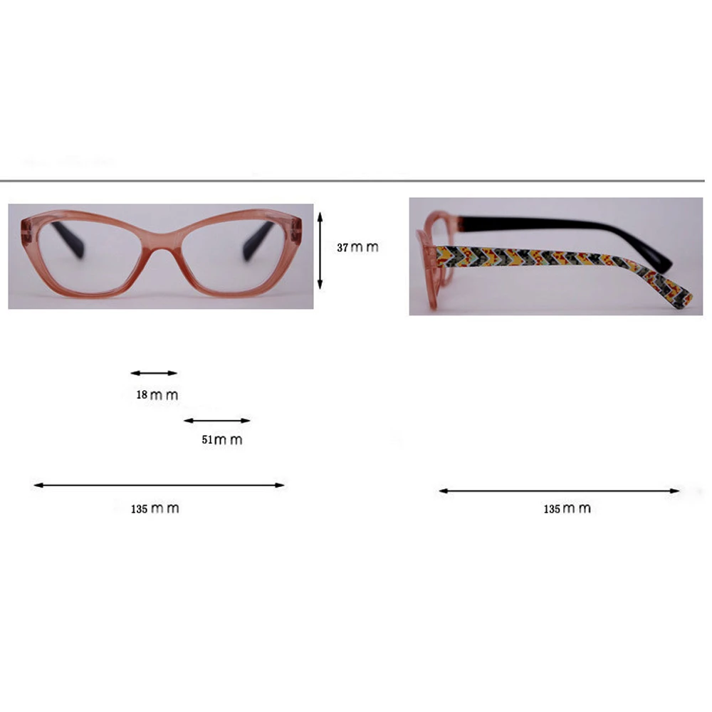 

Progressive Multifocal Anti Blu Light Reading Glasses for Ladies Women High Quality Cat's Eyes +0.75 To +4.0