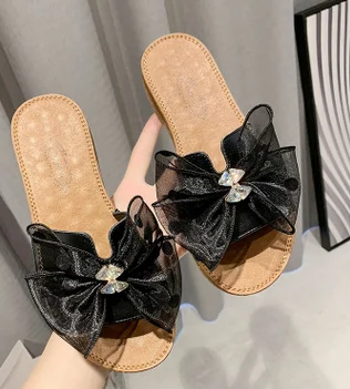 Сандалии женские домашние на плоской подошве шлепанцы для ванной повседневная