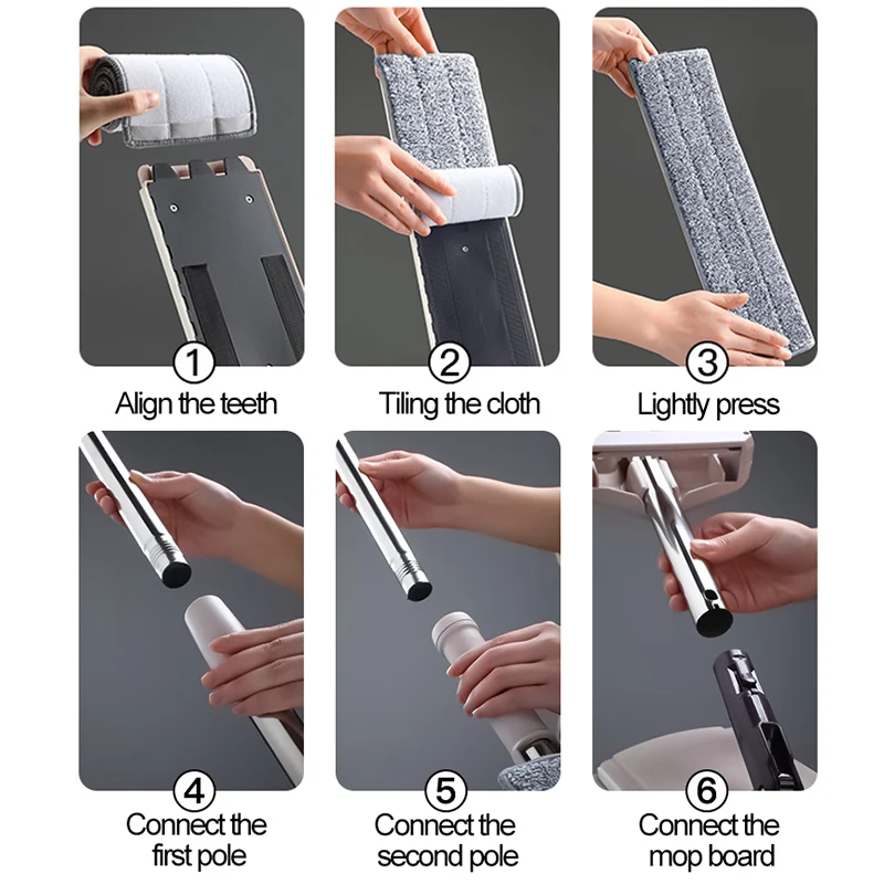 

YOREDE Magic Self-Cleaning Squeeze Mop Microfiber Spin And Go Flat Mop For Washing Floor Home Cleaning Tool Bathroom Accessories