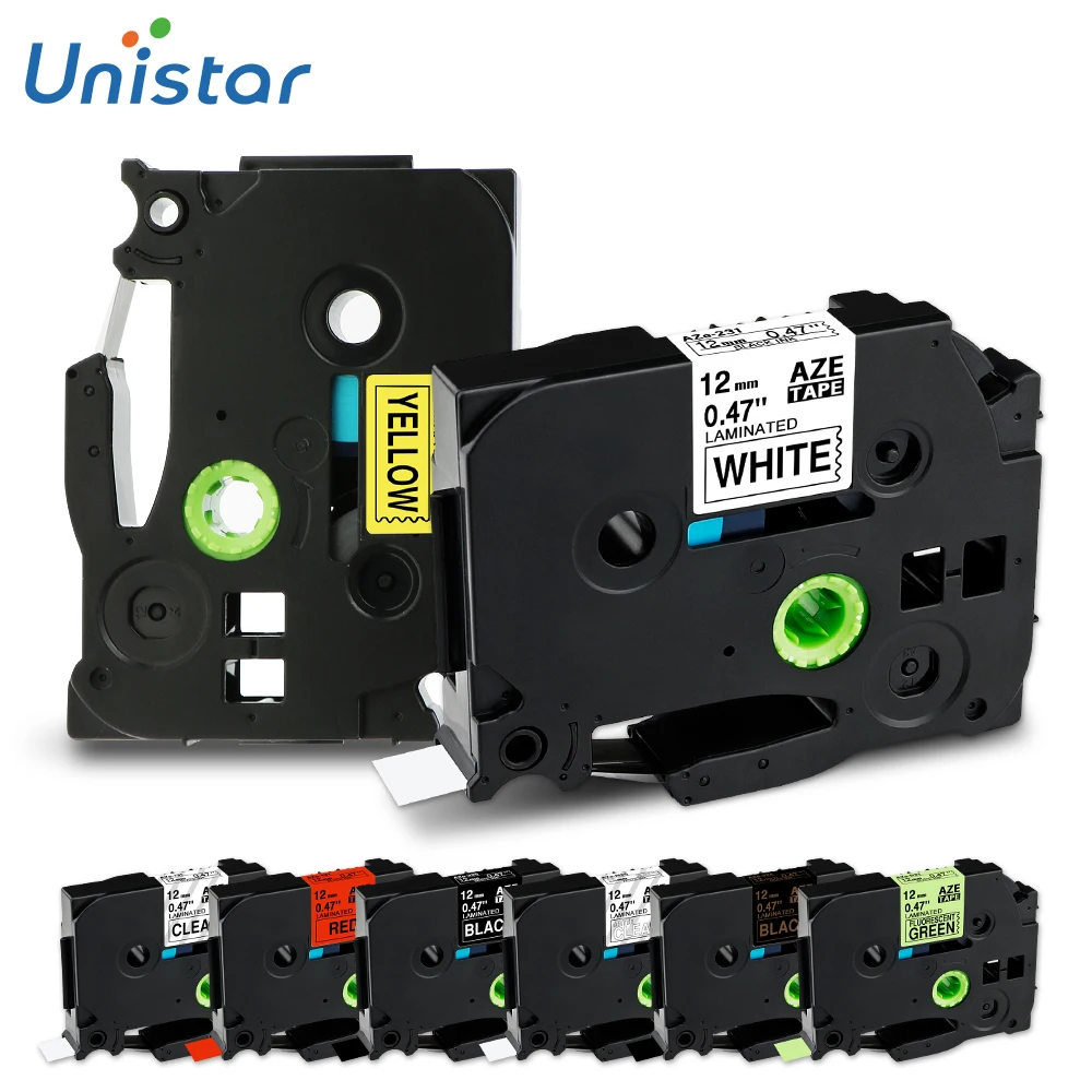 

Unistar TZ-231 Label Tape Compatible for Brother Labeler PT-D200 PT-D210 Label Maker Ribbons tz231 TZ-131 TZ-631