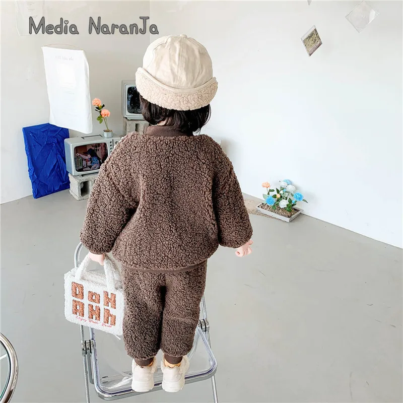 

Baby boy unisex Winter Pocket Bear clothing infant toddler Child girl set 2 colors