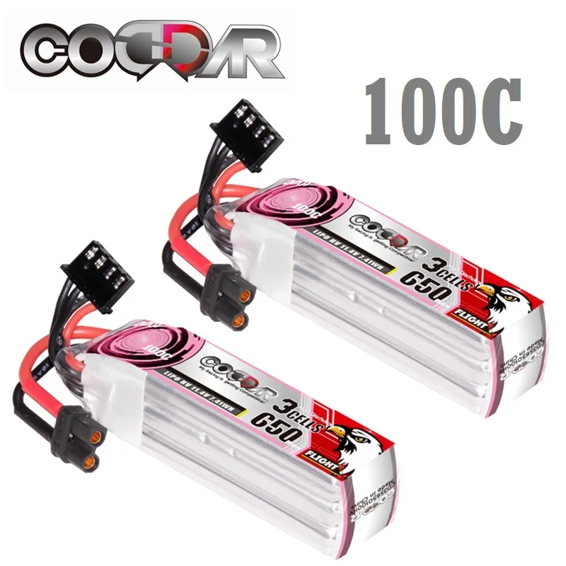 

CODDAR 3S 11,4 V литиевая батарея 650mAh 100C/200C для радиоуправляемого вертолета квадрокоптера FPV гоночного дрона запчасти