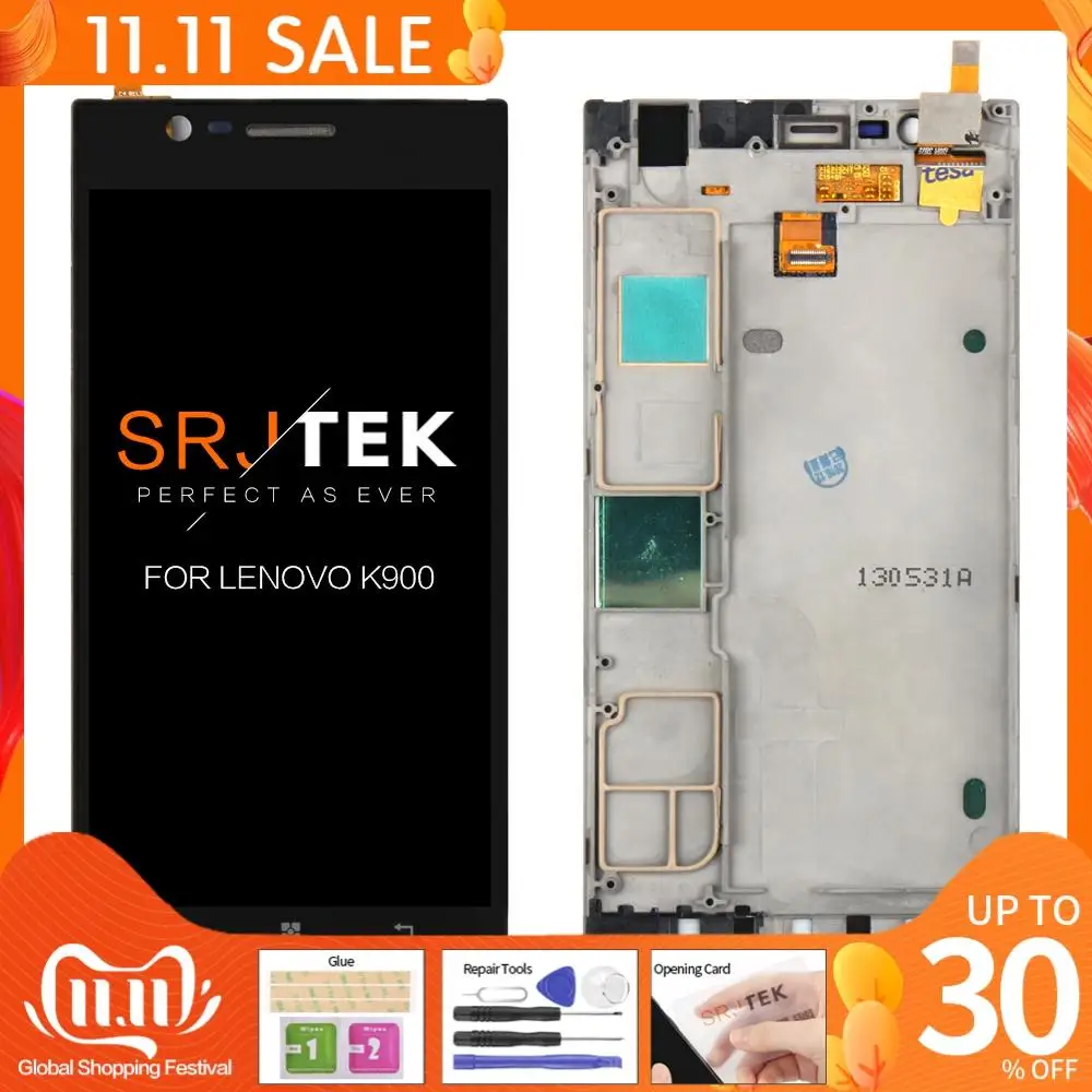 Srjtek 5 &quotОригинальный ЖК дисплей для Lenovo k900 сенсорный экран с рамкой LENOVO K900 Sceen