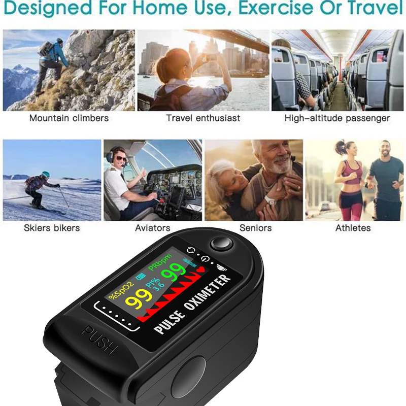 

Finger pulse oximeter PR Spo2 monitor with rotatable screen and battery-type heart rate health monitoring Portable oximeter