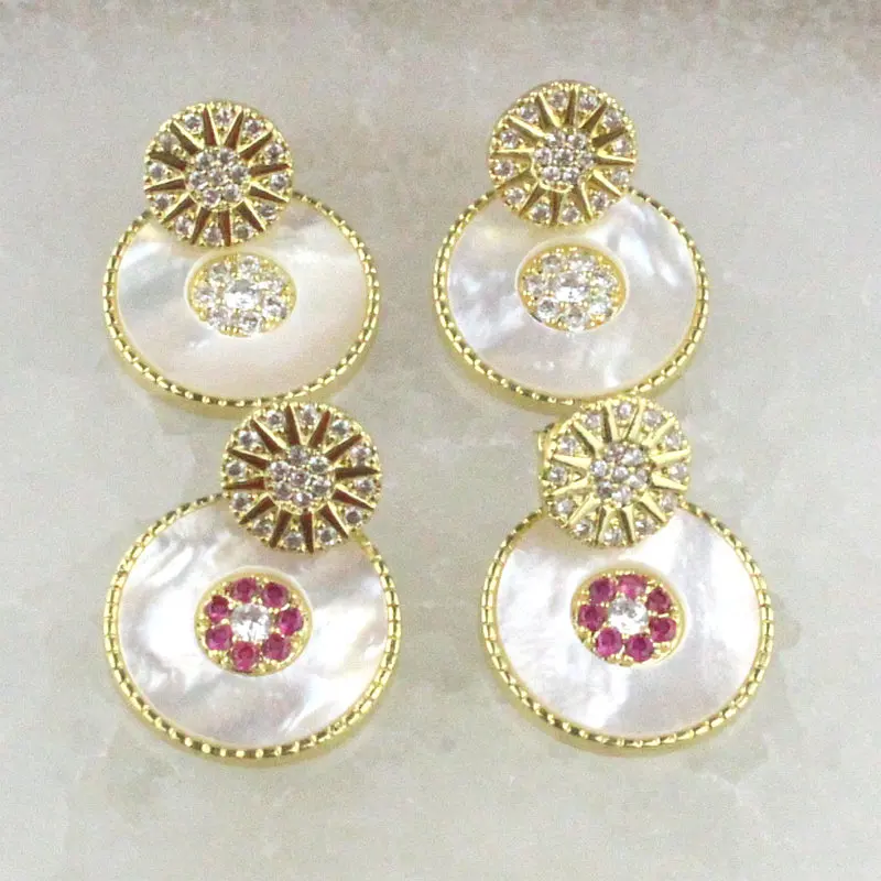 5 пара/лот Модный Цветной cz/серьга жемчуга обувь с круглым носком в форме цветка