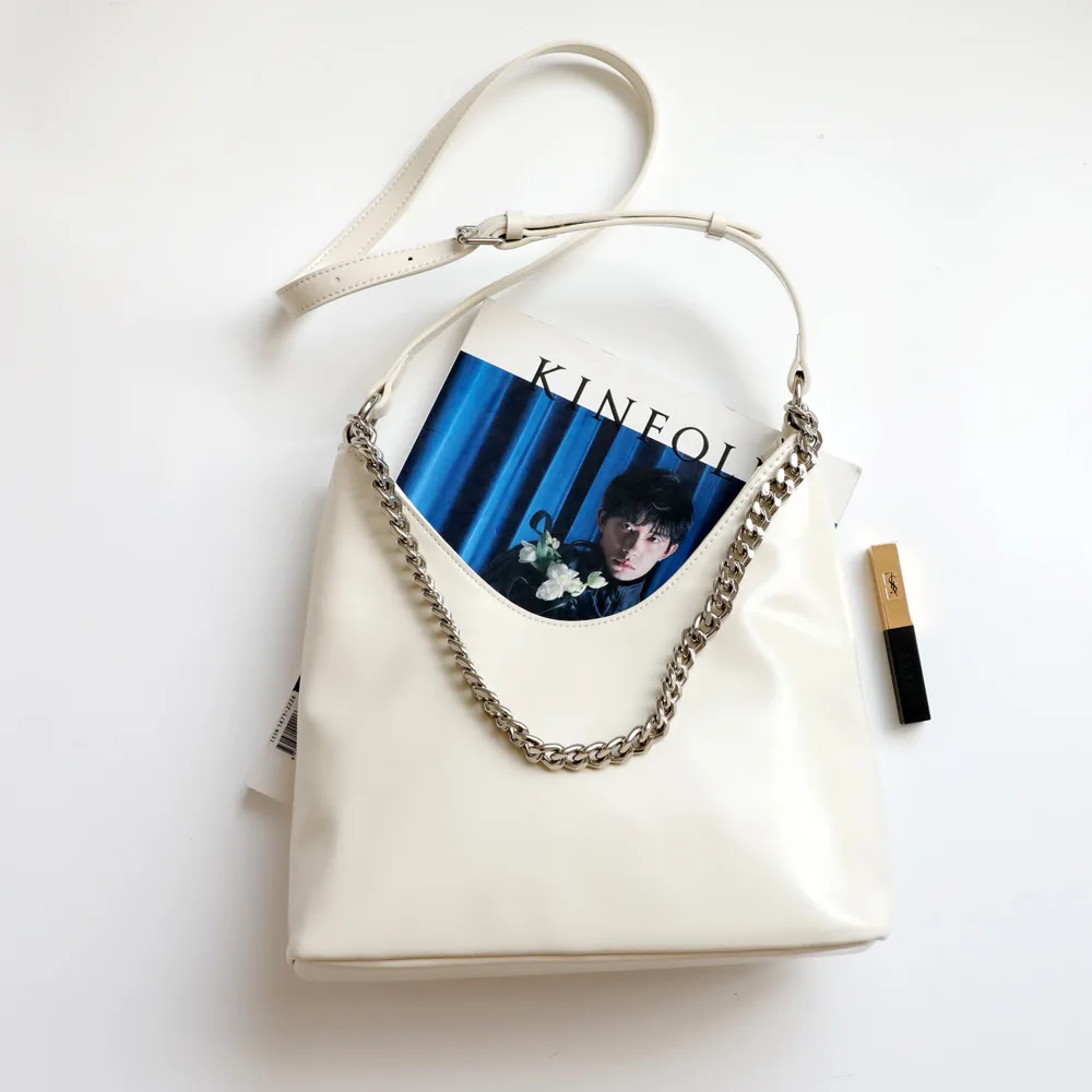 

Cowhide women shoulder bag brief fashion underarm bag soft niche cross body bag