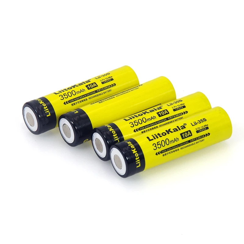 4PCS LiitoKala 18650 Battery Lii-35S 3.7V Li-ion 3500mAh 10A discharge Power battery For high drain devices | Электроника