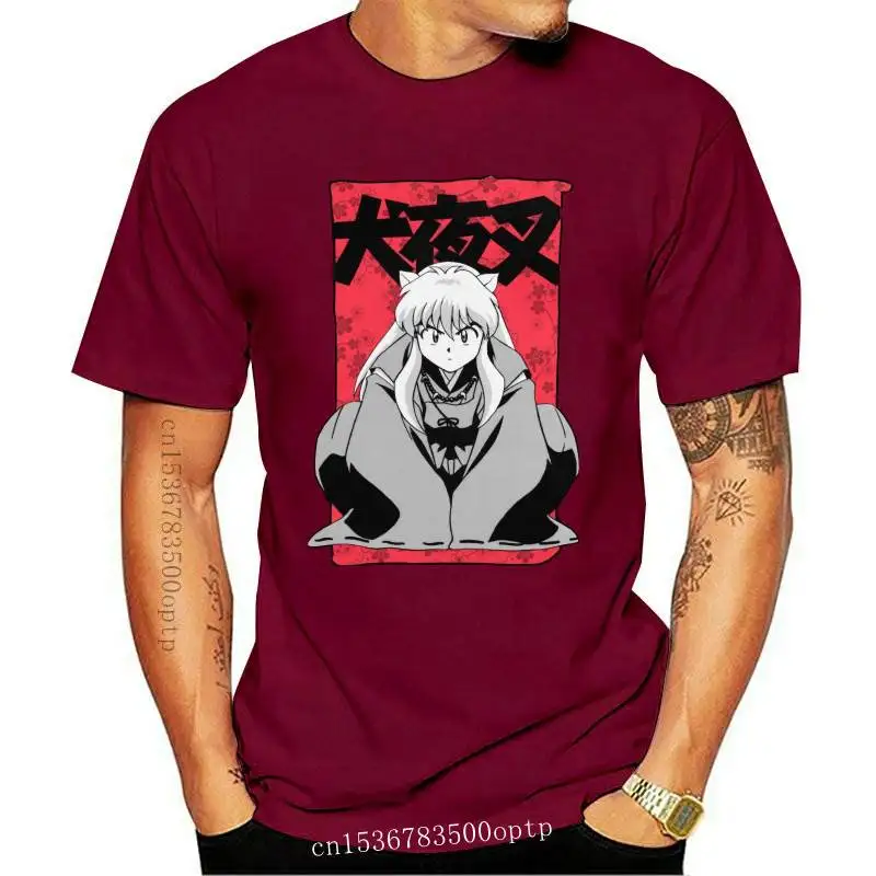

Новая Винтажная феодальная футболка Inuyasha с изображением демона, хлопковая футболка с коротким рукавом, футболка с изображением сесshoumaru ...