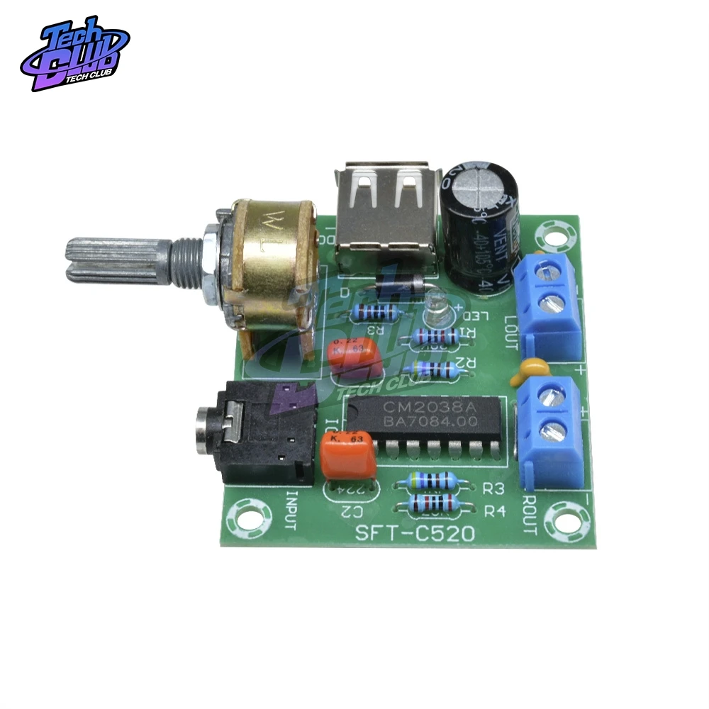 Мини Модуль платы усилителя мощности 5 в постоянного тока PM2038 с двойной дорожкой