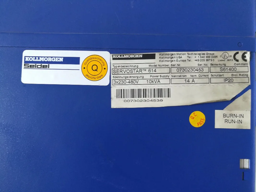 В наличии Kollmorgen Servostar614 S61400 AC Servo усилитель привода Используется в хорошем