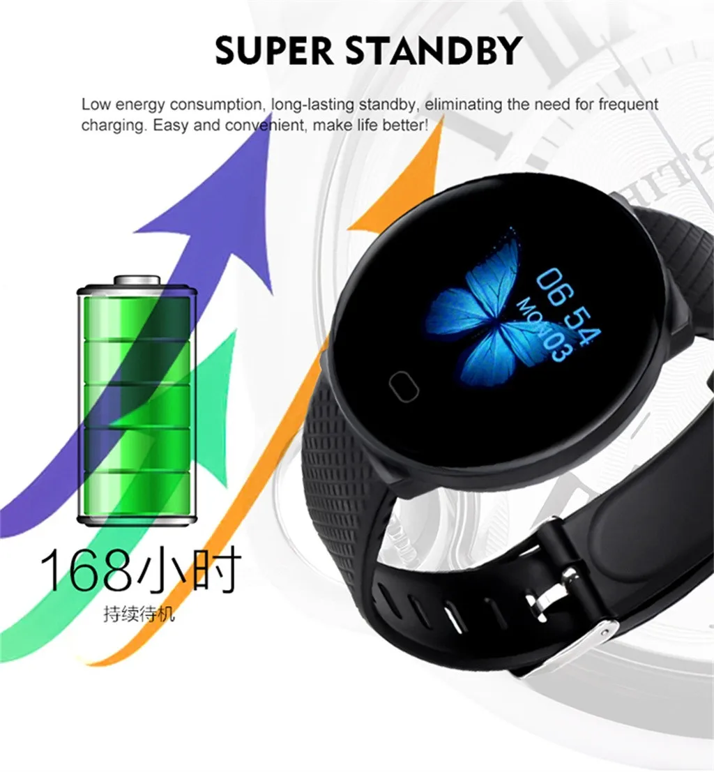 35# Men Women Sport Smart Watch Sleep Monitoring Fitness Tracker Heart Rate Monitor Waterproof Bracelet Smartwatch | Электроника