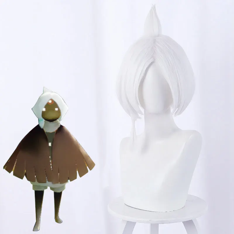 

Anime Sky Wig Light Encounter Light Child Initial Cute New White Big Dull Short Hair Cos Wigs Cosplay Accessories Kawaii Hair