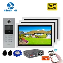 10 inch Monitor IP Video intercom WIFI Video Door Phone System For Multi-Family Houses With Password /RFIC Card Support Tuya app
