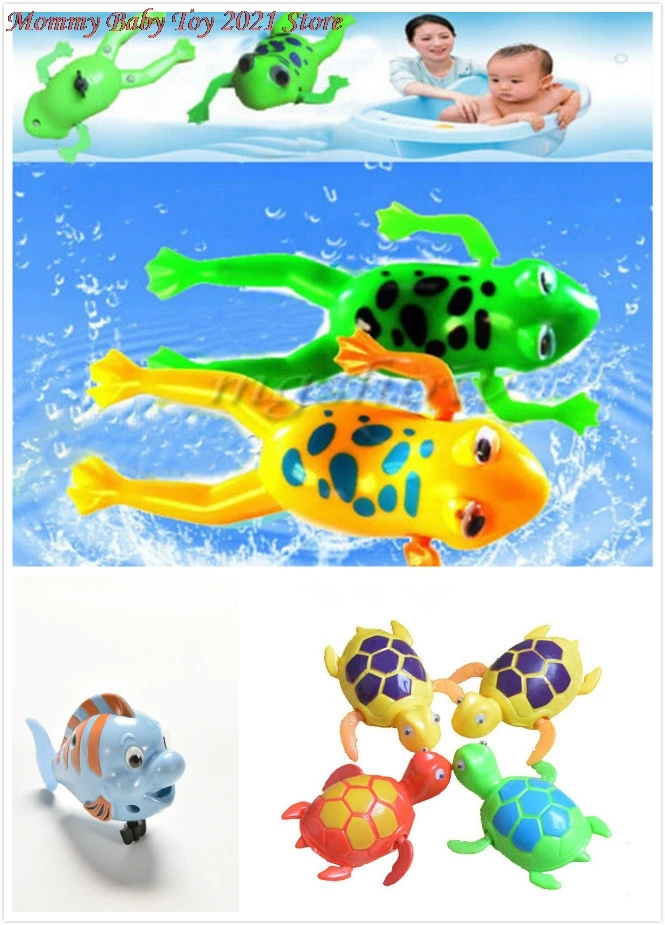

Children Frog crocodile Turtle Fish Swimming Pool Bathtub Classic Clockwork Bathroom Beach Water Bath Toys