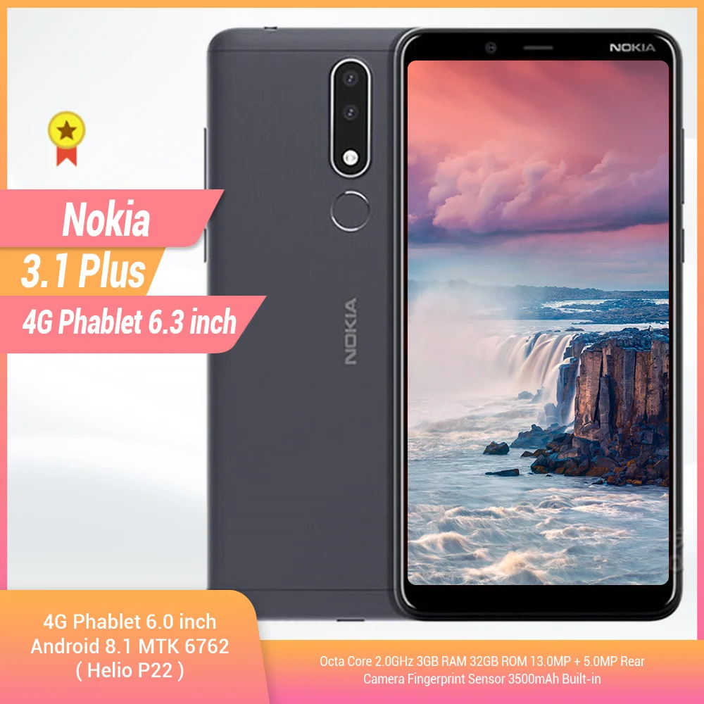 Оригинальный смартфон Nokia 3 1 Plus 4G 6 0 ''Android 8 MTK 6762 Octa Core + 32 ГБ rom 13 МП 5 Мп задняя