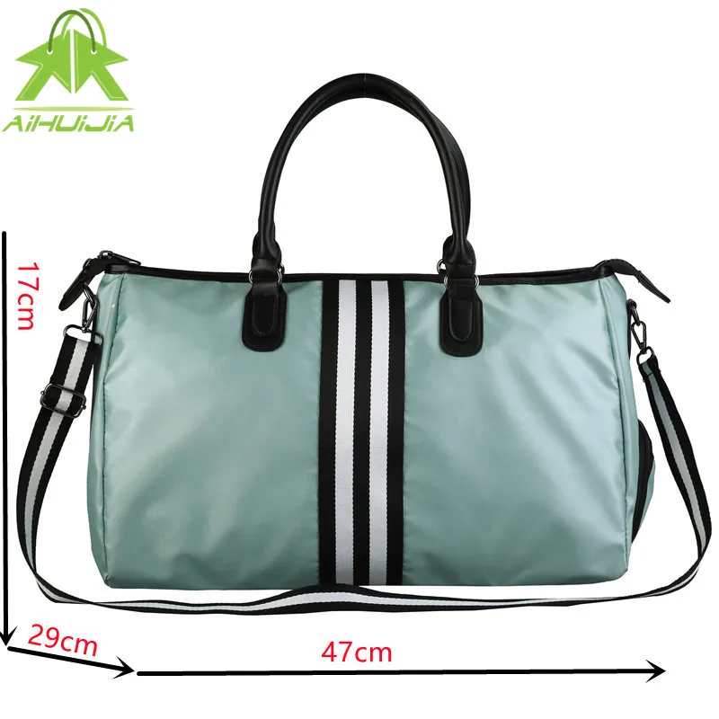 

Fashion Unisex Color Matching Gym Bag Sports Bag High Capacity Messenger Bags 2021 New Waterproof Nylon Women Travel Handbag