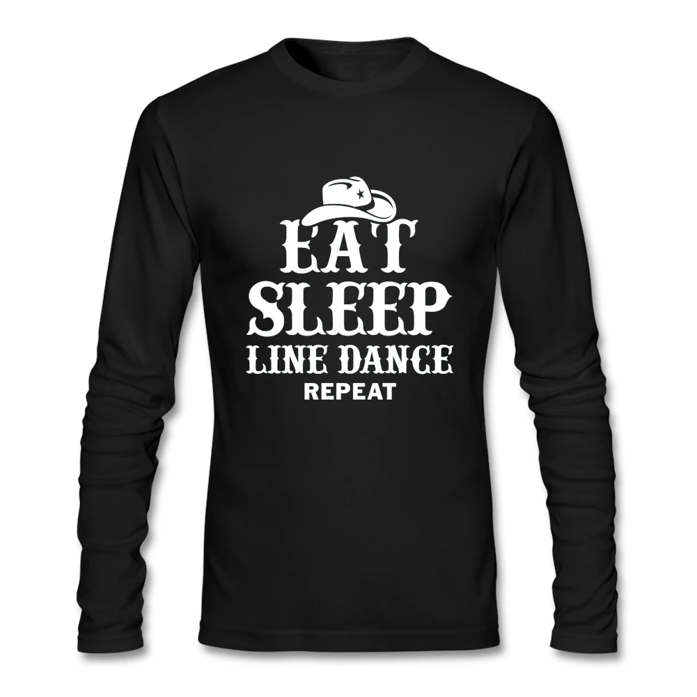 Eat Sleep танцевальной повторить 1 футболка с круглым вырезом из хлопка классические