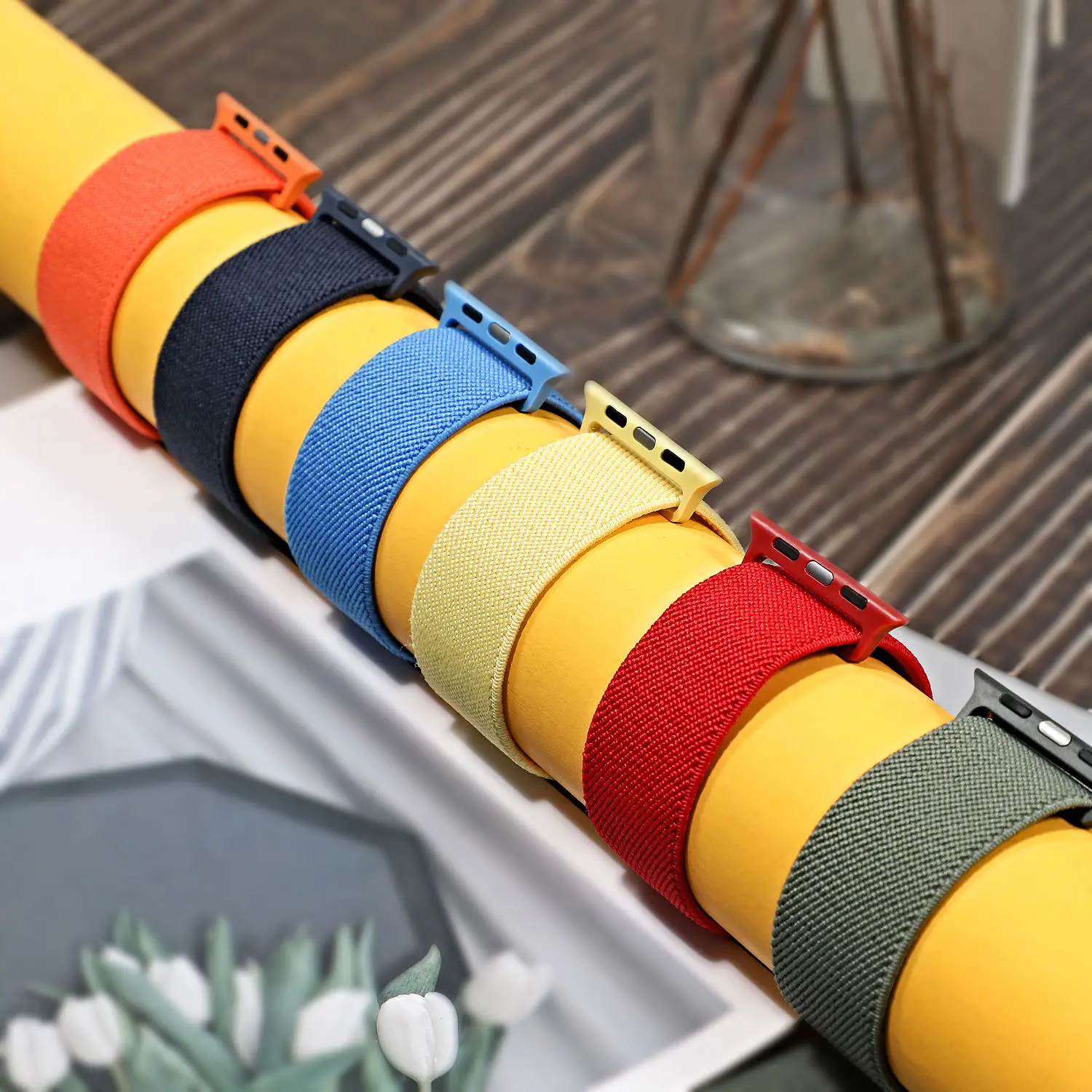 

Scrunchie Strap for Apple watch band 44mm 40mm 38mm 42mm Adjustable Elastic Nylon solo Loop bracelet iWatch series 3 4 5 6 se