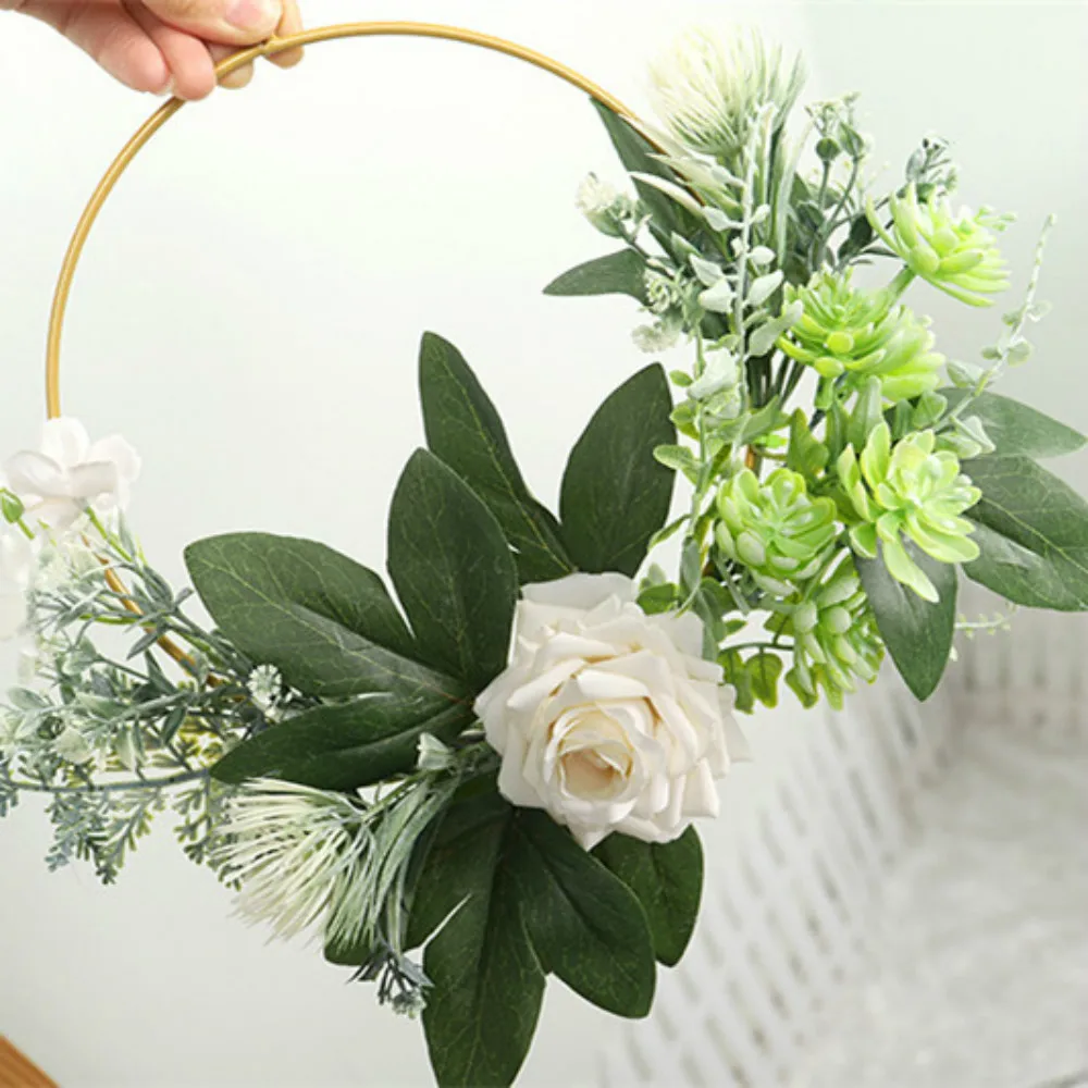 

Artificial Rose Succulent Wreath Home Living Room Wall Door Hanging Home Decoration Fake Flower Wreath