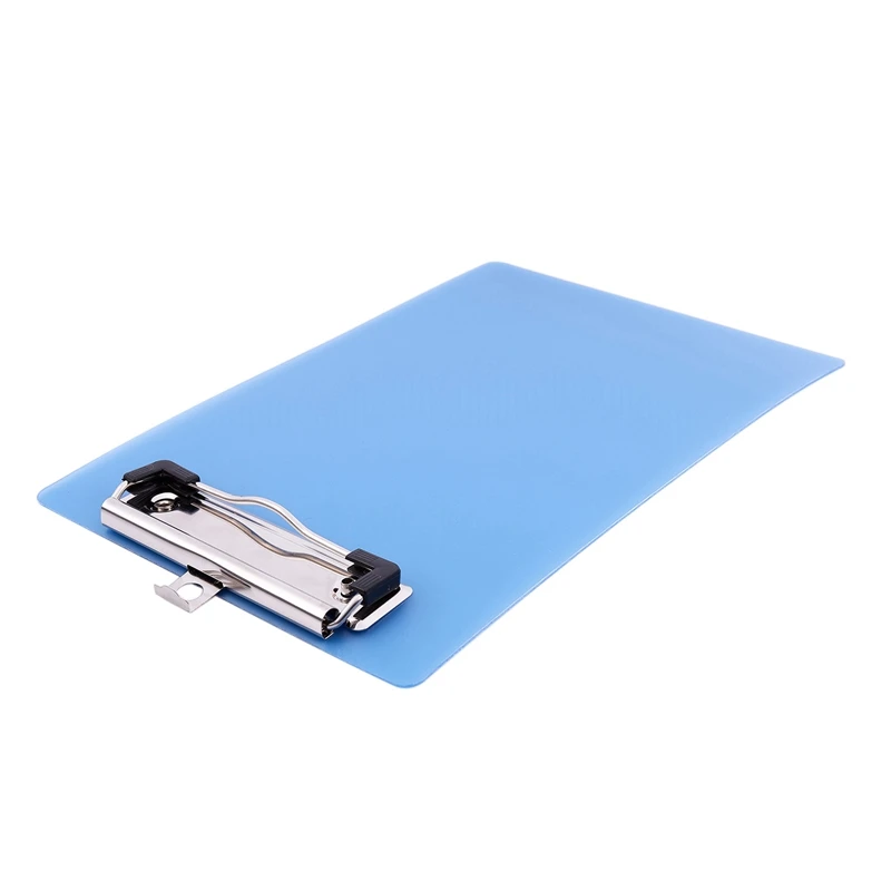 

Office School Spring Loaded A5 Paper Holding File Clamp Clip Board Blue