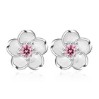 С украшением в виде кристаллов с цветным принтом с рисунком вишни для детей от цветы, серьги со шпилькой, для женщин, в Корейском стиле; Милые расцветки; Для любителей роскошные серьги для девочек вечерние ко дню рождения, ювелирное изделие, подарок