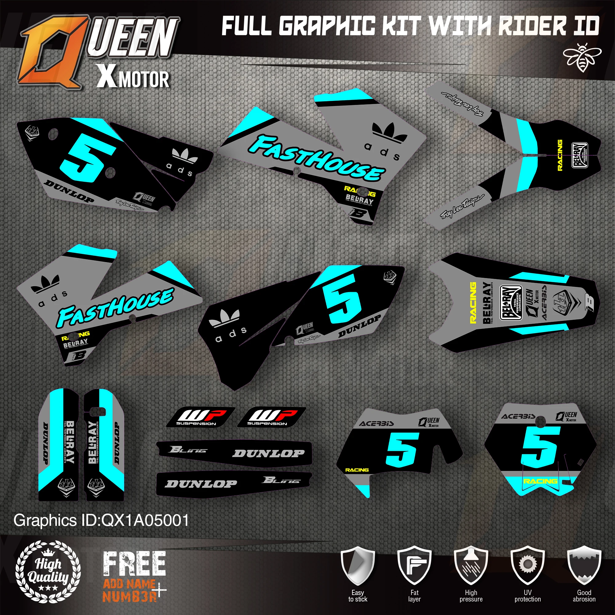 QUEEN X MOTOR Custom Team графические наклейки Набор наклеек для KTM 2005 2006 SX SXF 2007 EXC Φ