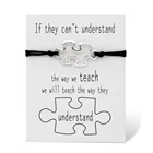 Регулируемые браслеты унисекс для мужчин и женщин, украшение в подарок, головоломка для учеников, осведомленность об аутизме