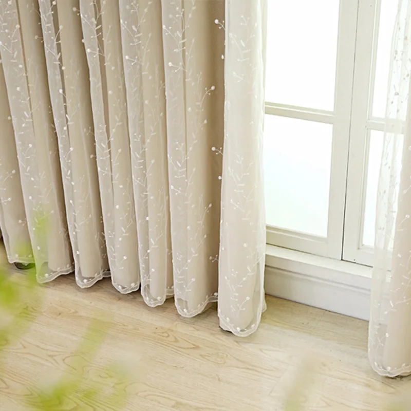 Вышитая Цветочная Чистая Пряжа для окон дверей занавесок декор гостиной
