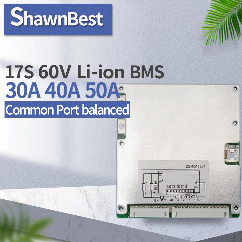 

Защитная плата bms 17s 60V 30a 40a 50a литий-ионная литий-полимерная батарея Bms Pcb модуль порт общий баланс pcm