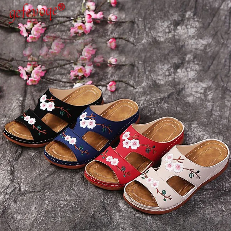 Women's slippers Fish Mouth Hollow Breathable Wedge Sandal Shoes Casual Fashion Comfortable Indoor Slippers Outdoor Beach Shoes