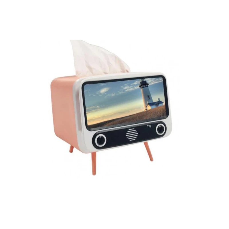 

Phone Stand Nordic Style Retro Phone Holder TV Tissue Box Multifunctional Bracket Creative Tissue Box Decor Lazy Phone Bracket