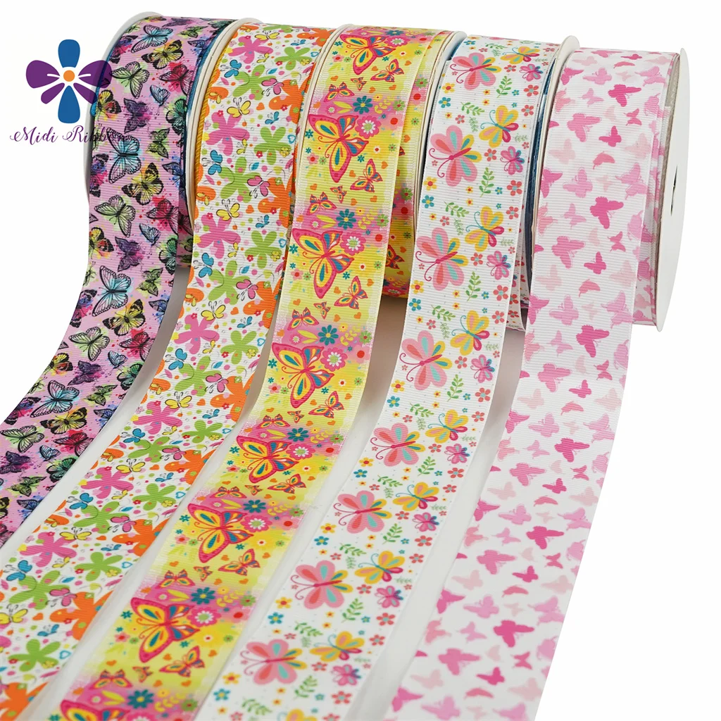 

Резинка для волос с принтом бабочек, 16-75 мм, 50 ярдов/рулон